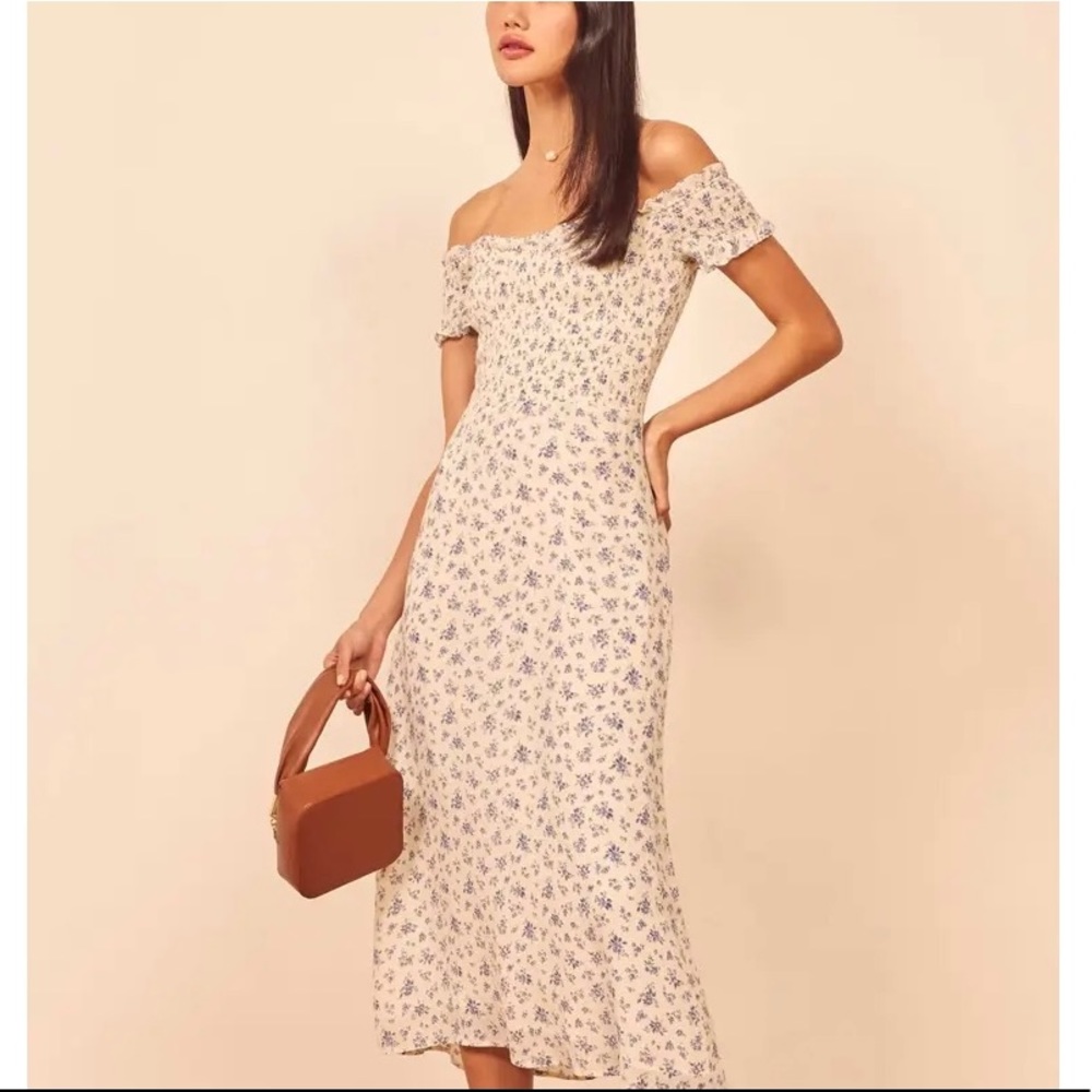 Murphy Floral Off the Shoulder Reformation Dress